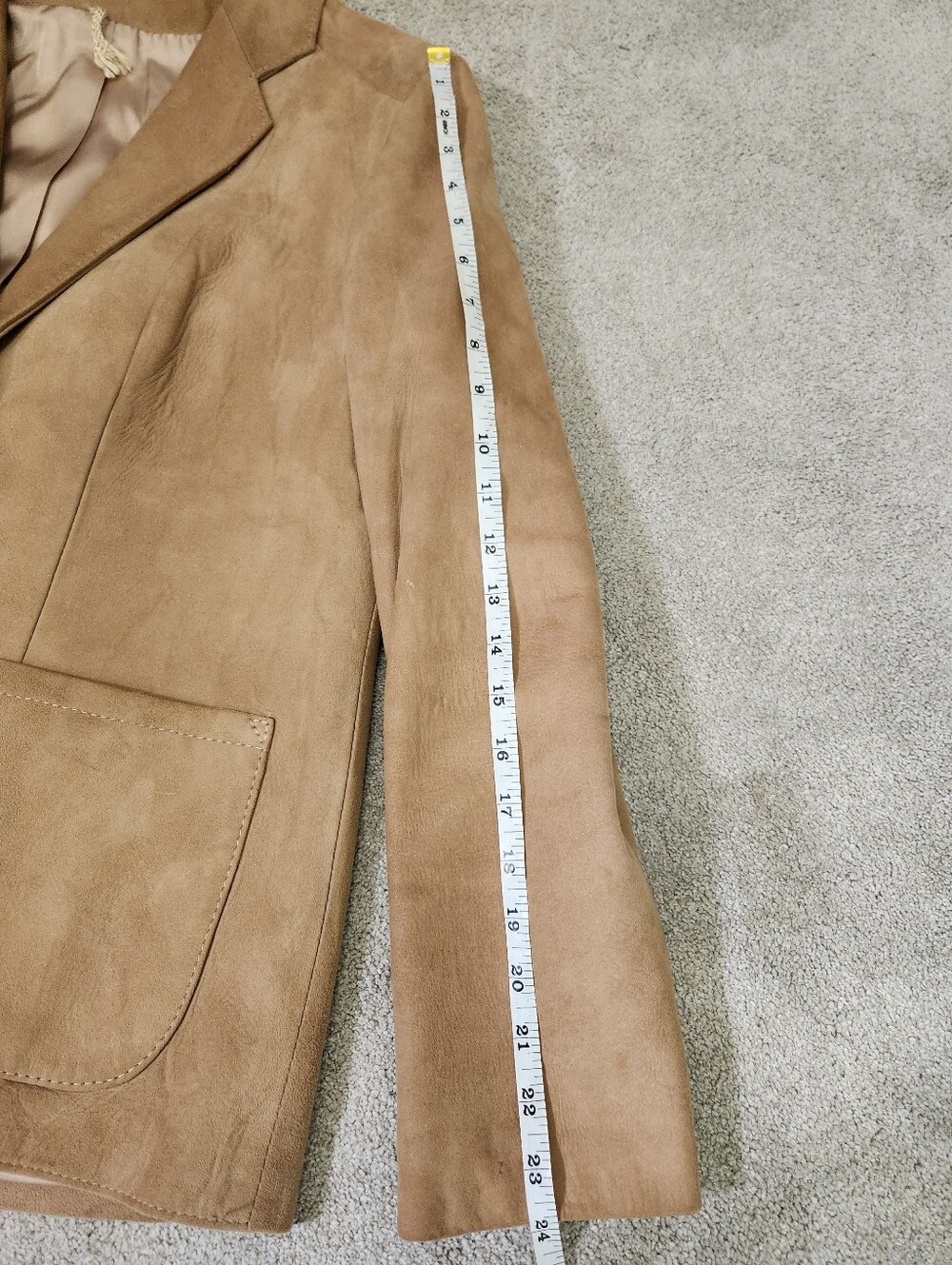 VTG Made In New Zealand Kings Road Tan Suede Blazer Sz 38 Fits M Prep Heritage - Picture 11 of 14